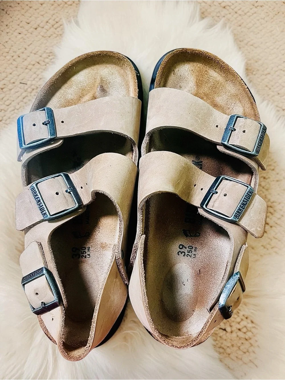 Birkenstock Milano Crosstown Rugged Oiled Leather Sandals - Size 39 (W8 / M6)